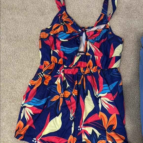 Floral and Blue romper set - Picture 3 of 5